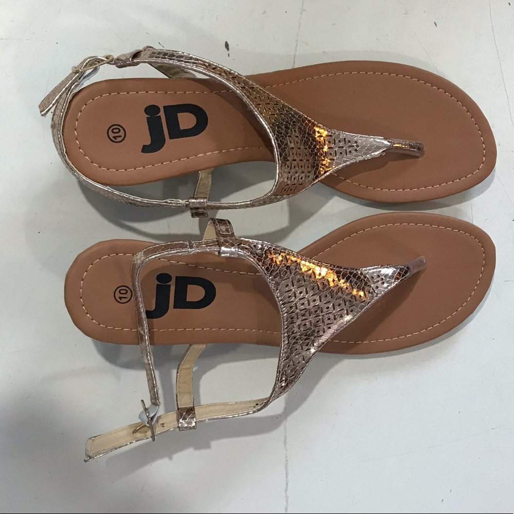 Size 10 sandals- pink gold color